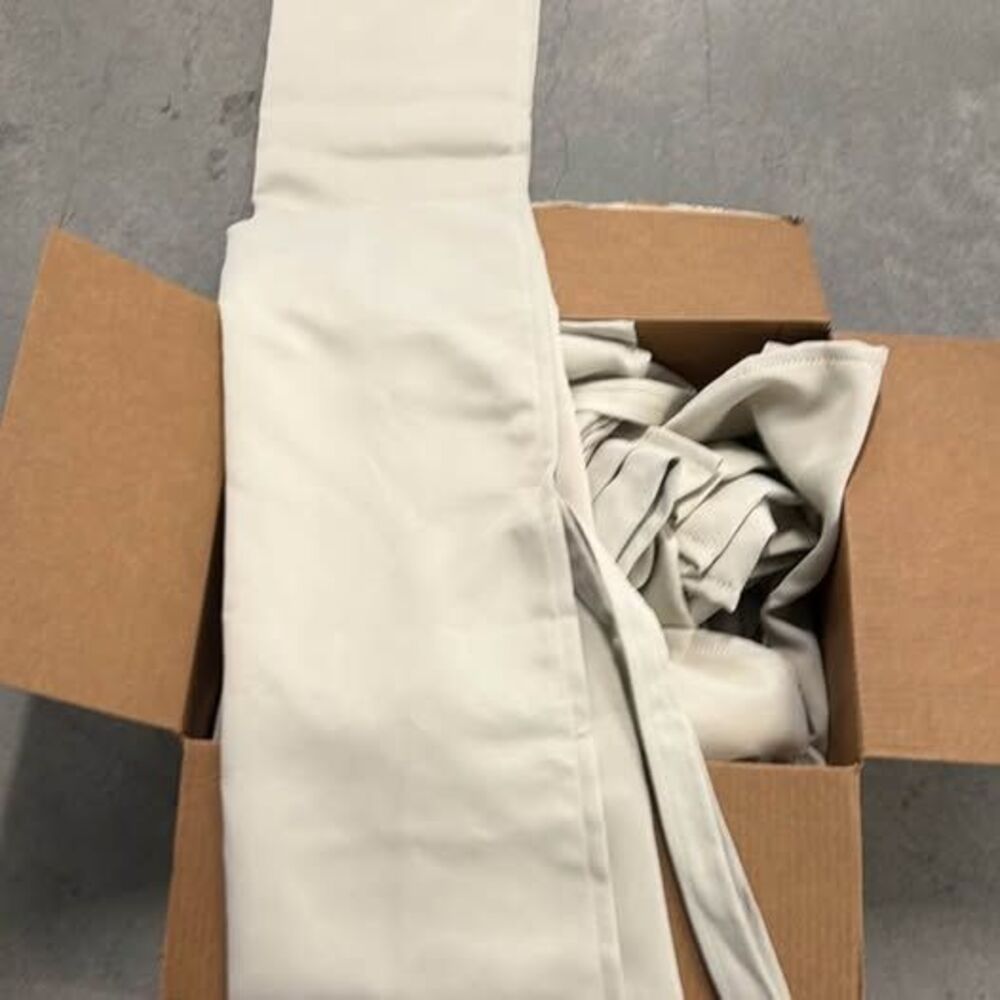 Set of 6 panels of Beige Grommet Top Curtains (3 pairs)